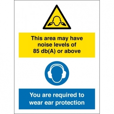 Size: 200mm x 300mm High Noise Levels Signs