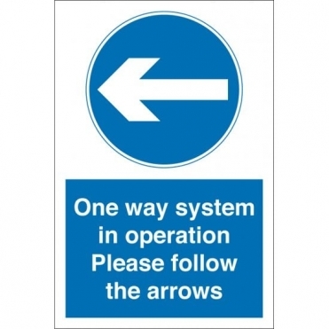 One Way System In Operation Arrow Left Signs