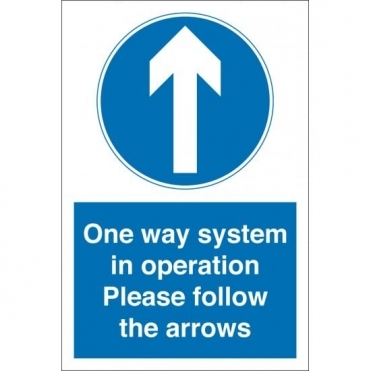 One Way System In Operation Arrow Up Signs