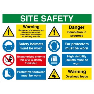 Overhead Loads Site Safety Signs