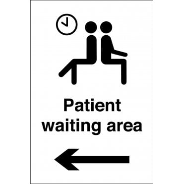 Patient Waiting Area Arrow Left Sign