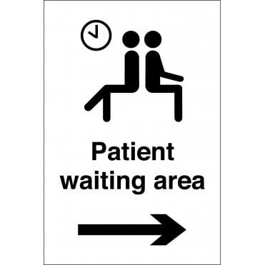 Patient Waiting Area Arrow Right Sign