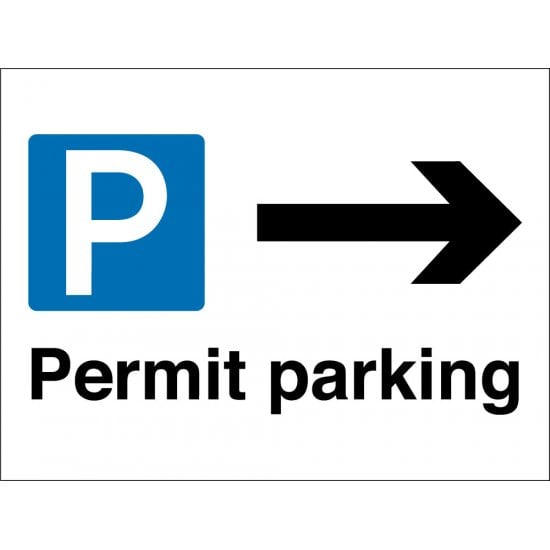 Permit Parking Arrow Right Signs