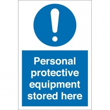Personal Protective Equipment Stored Here Signs