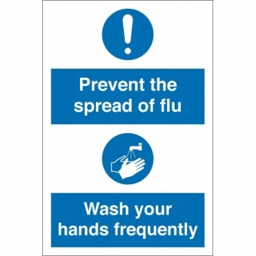 Prevent The Spread Of Flu Wash Hands Frequently Signs