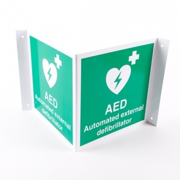 Projecting AED Defibrillator Signs