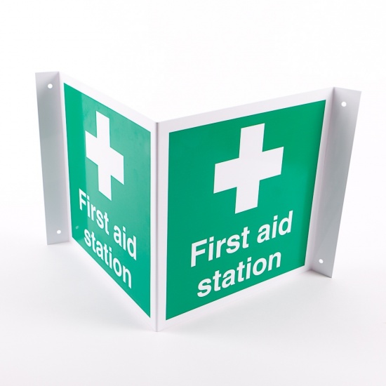 Projecting First Aid Station Signs