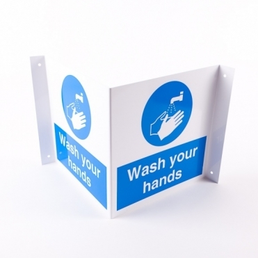 Projecting Wash Your Hands Signs