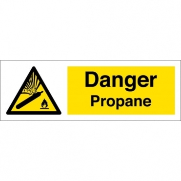 Size: 300mm x 100mm Compressed Gas Warning Signs