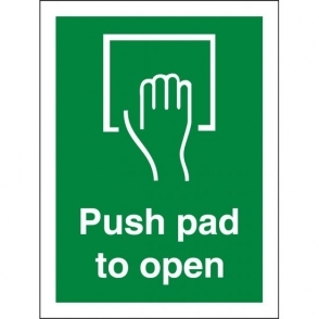 Push Pad To Open Signs