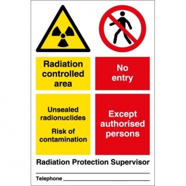Radiation Area Risk Of Contamination Signs