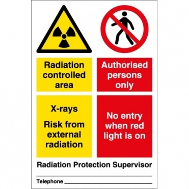 Radiation Controlled Area Authorised Persons Signs