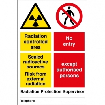 Radiation Controlled Area No Entry Signs