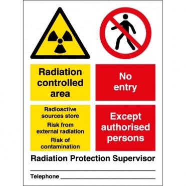 Size: 200mm x 300mm Radiation Area Safety Signs