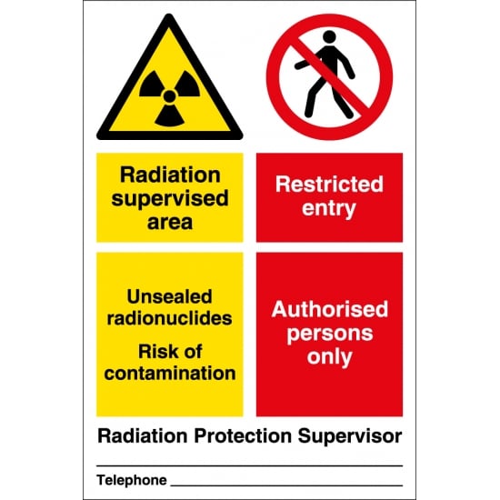 Radiation Supervised Area Signs