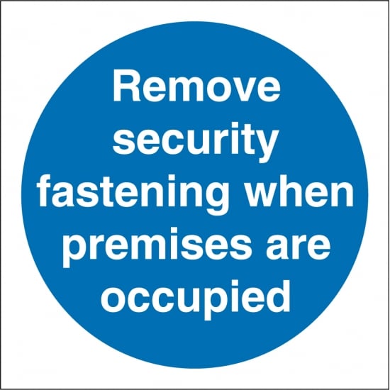 Remove Security Fastening Signs