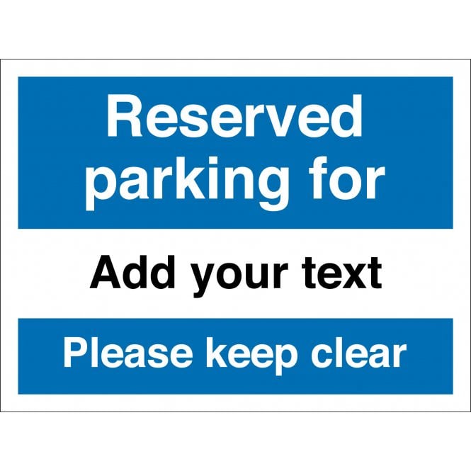 Reserved Parking For Sign