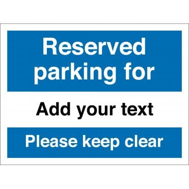 Reserved Parking For Sign