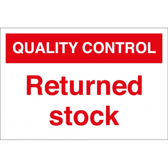 Returned Stock Signs