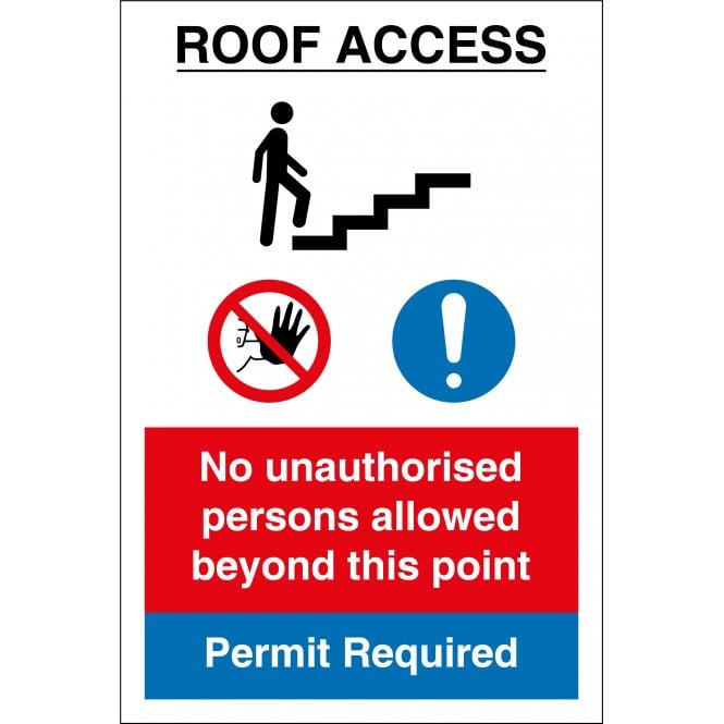 Roof Access Permit Required Signs