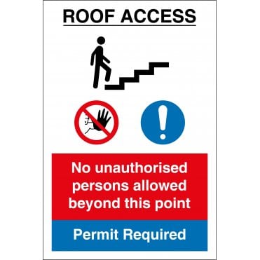 Roof Access Permit Required Signs