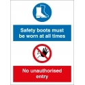 No Work Boots Sign