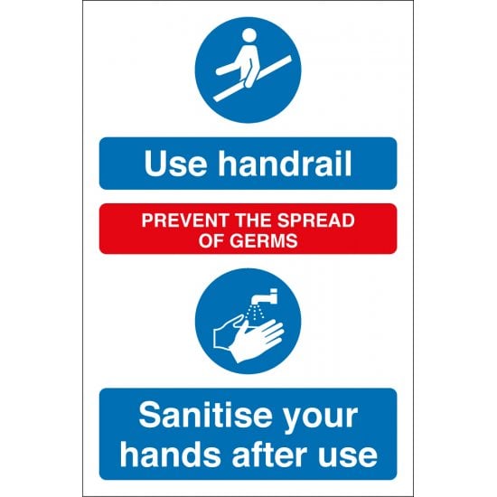Sanitise Your Hands After Using Handrail Signs