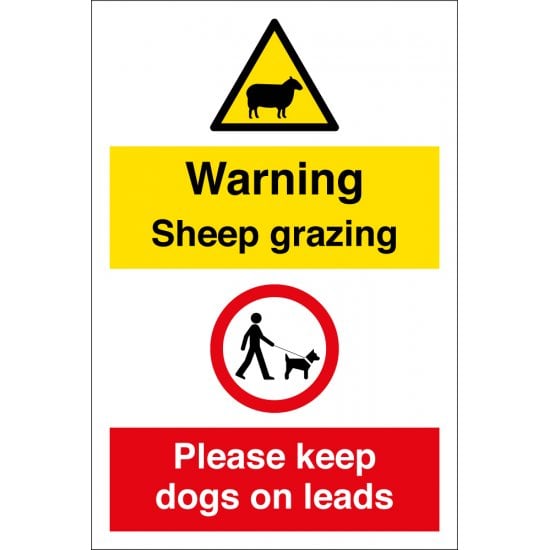 Sheep Grazing Keep Dogs On Leads Signs