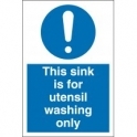 Schild „This Sink For Food Wash Only“ – 300x100 Mm, Blau-weiß, Aus Hartkunststoff Für Küchenhygiene