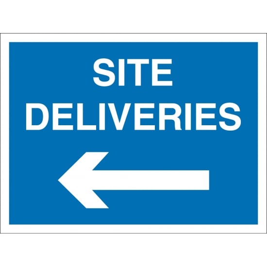 Site Deliveries Arrow Left Signs