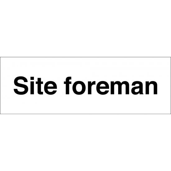 Site Foreman Sign