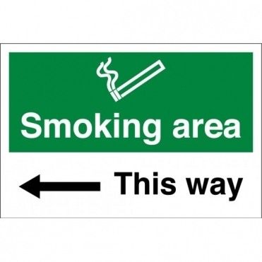 Smoking Area Arrow Left Signs