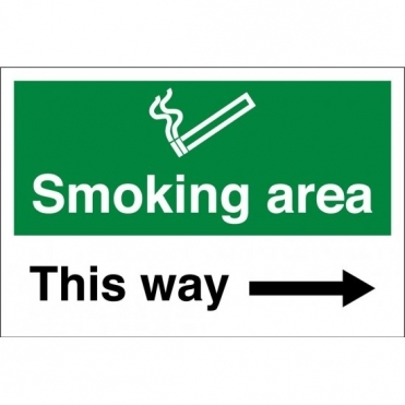 Smoking Area Arrow Right Signs