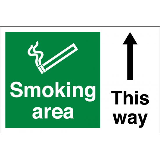Smoking Area Arrow Up Signs