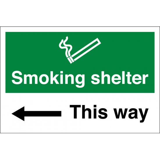 Smoking Shelter Arrow Left Signs