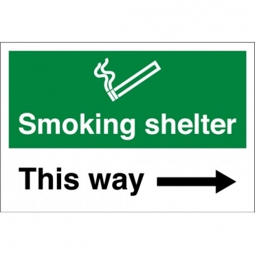 Smoking Shelter Arrow Right Signs