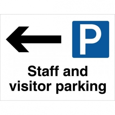 Staff And Visitor Parking Arrow Left Signs