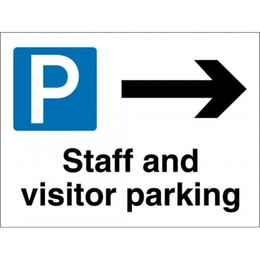 Staff And Visitor Parking Arrow Right Sign