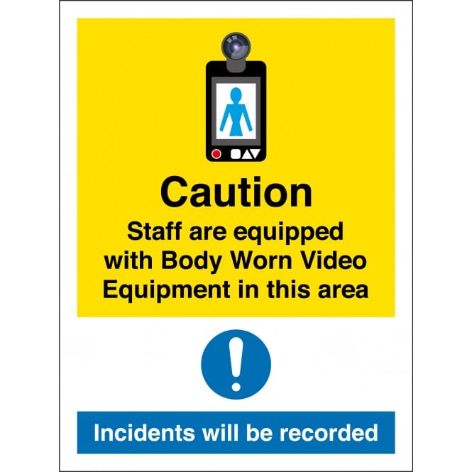 Staff Body Worn Video Equipment In This Area Sign