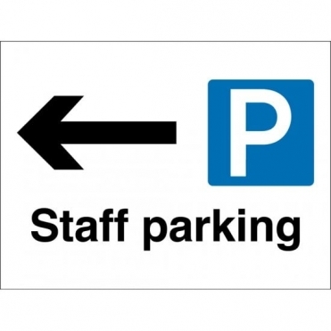 Staff Parking Arrow Left Signs