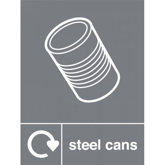 Steel Cans Waste Recycling Signs