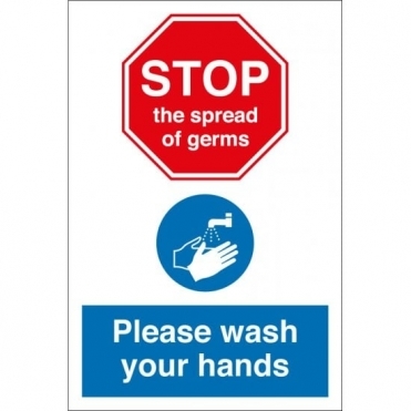 Stop The Spread Of Germs Wash Your Hands Signs