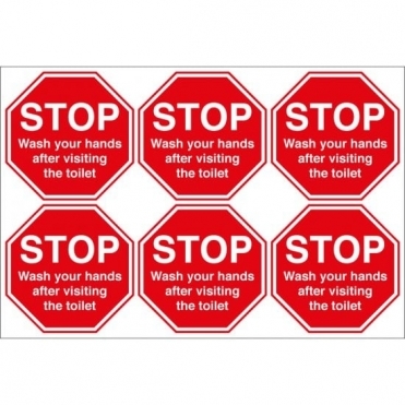 Stop Wash Your Hands After Visiting The Toilet Labels