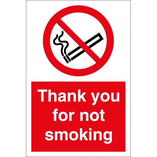 Thank You For Not Smoking Signs