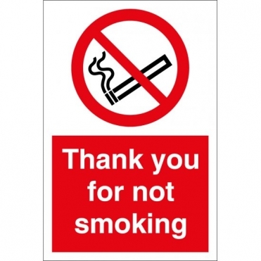 Thank You For Not Smoking Signs