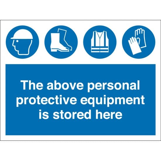 The Above PPE Is Stored Here Sign