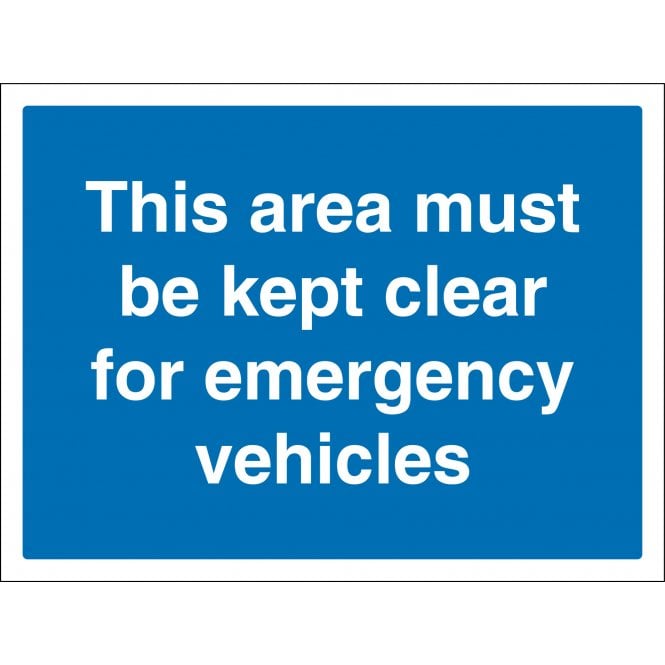 This Area Must Be Kep Clear For Emergency Vehicles Sign