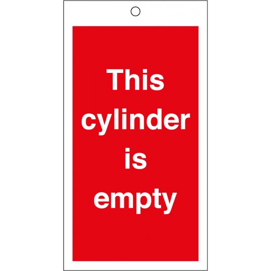 This Cylinder Is Empty Safety Tags 80mm x 150mm Pack of 10