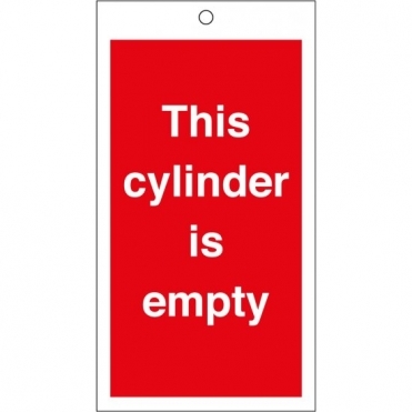 This Cylinder Is Empty Safety Tags 80mm x 150mm Pack of 10