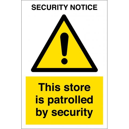 This Store Is Patrolled By Security Signs